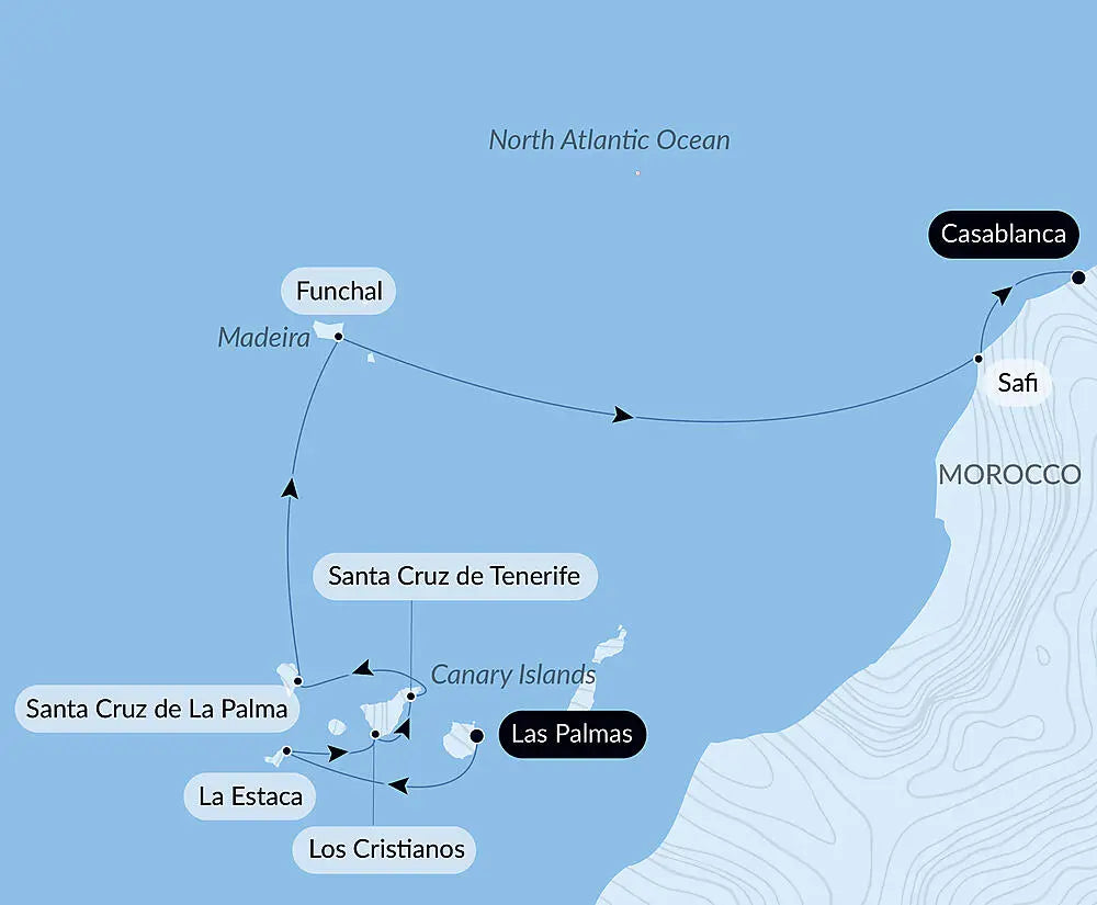 カナリア諸島からマデイラ諸島、モロッコへ 10日間