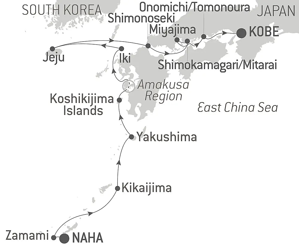 那覇発・神戸着 沖縄から九州・瀬戸内の島々と港町 14日間