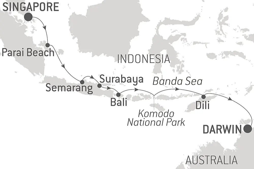 ポールゴーギャン シンガポール発/ダーウィン着 インドネシアの島々とコモド国立公園 14日間