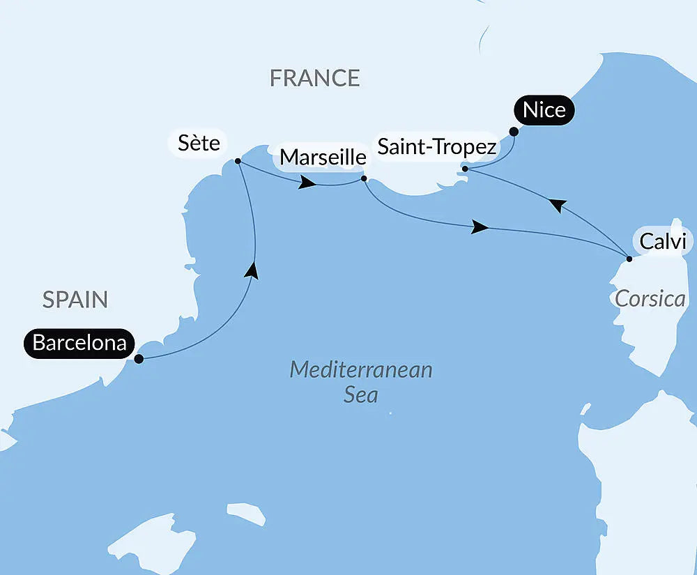 バルセロナ発/ニース着｜リビエラからコルシカへ  6日間