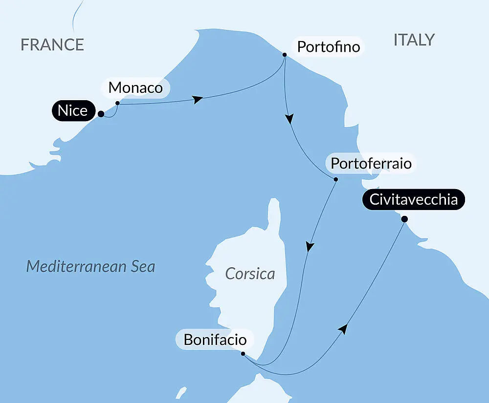 ニース発 / チビタベッキア着｜春の地中海クルーズ  6日間