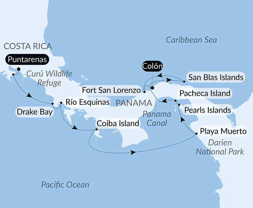 プンタレナス発 / コロン着	パナマ、コスタリカクルーズ	11日間