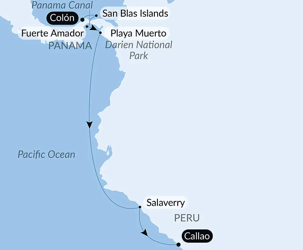 コロン発 / カヤオ着｜ パナマの大自然とペルーの海岸 11日間