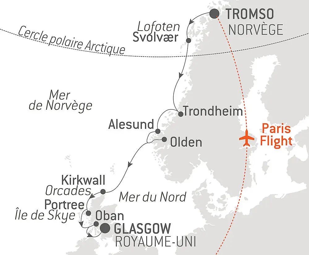 トロムソ発 / グラスゴー着｜音楽クルーズ 11日間