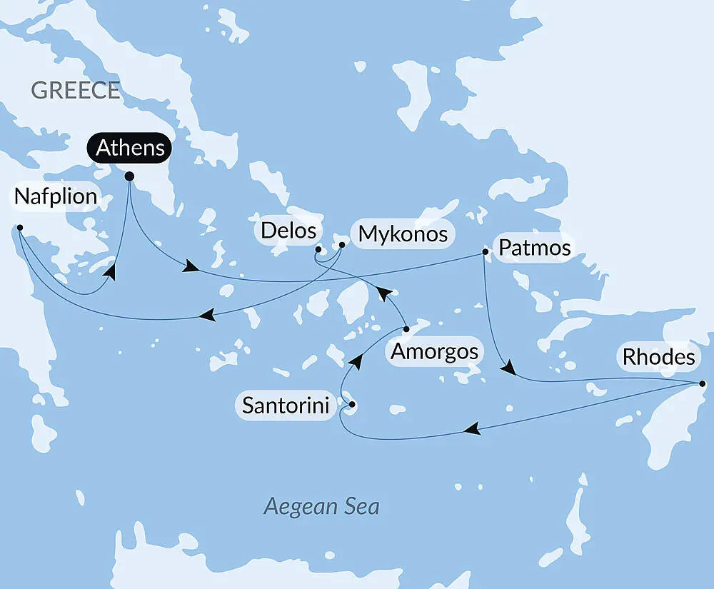 アテネ発着｜南エーゲ海 ギリシャの島々クルーズ  9日間