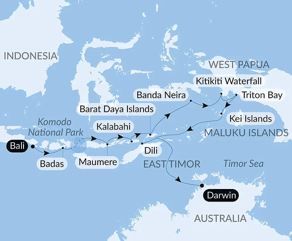 バリ島発 / ダーウィン着｜インドネシアクルーズ 14日間