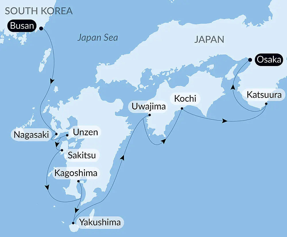 釜山発/大阪着｜九州・四国クルーズ 9日間