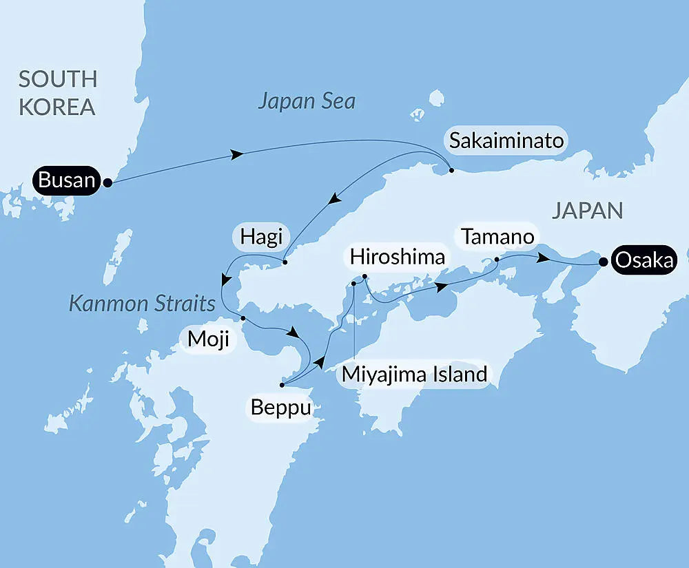 釜山発/大阪着｜瀬戸内海と西日本　9日間
