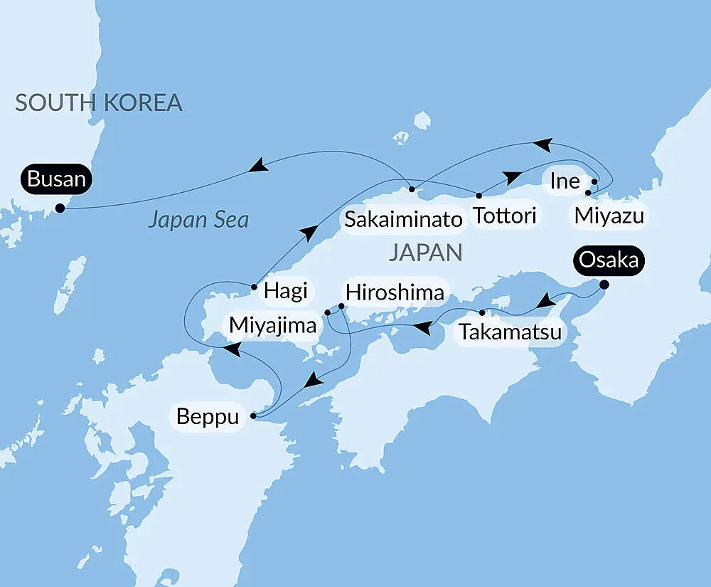 大阪発/釜山着｜瀬戸内海と山陰クルーズ 9日間