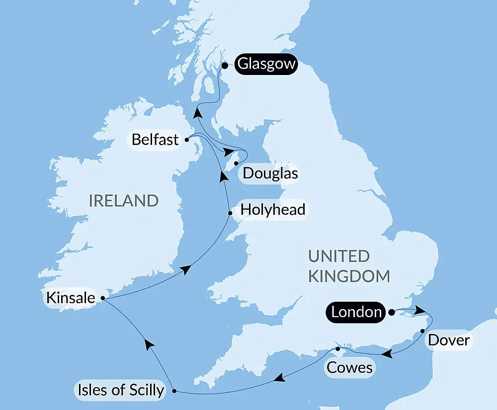 ロンドン発 / グラスゴー着｜	ヘブリディーズ諸島とアイリッシュ海 9日間