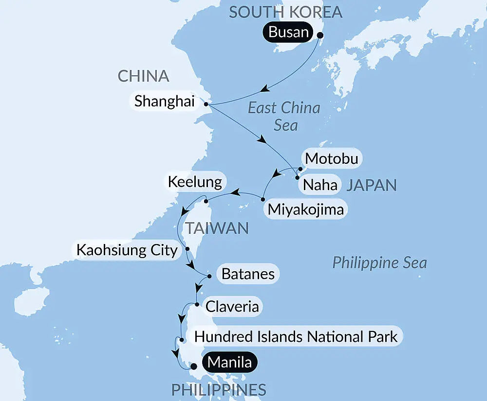釜山発/マニラ着｜東アジアクルーズ 14日間 [2027年 シスターシップ]