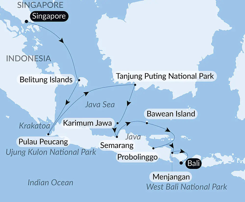 シンガポール発/バリ島着｜インドネシア、寺院と火山をめぐる旅