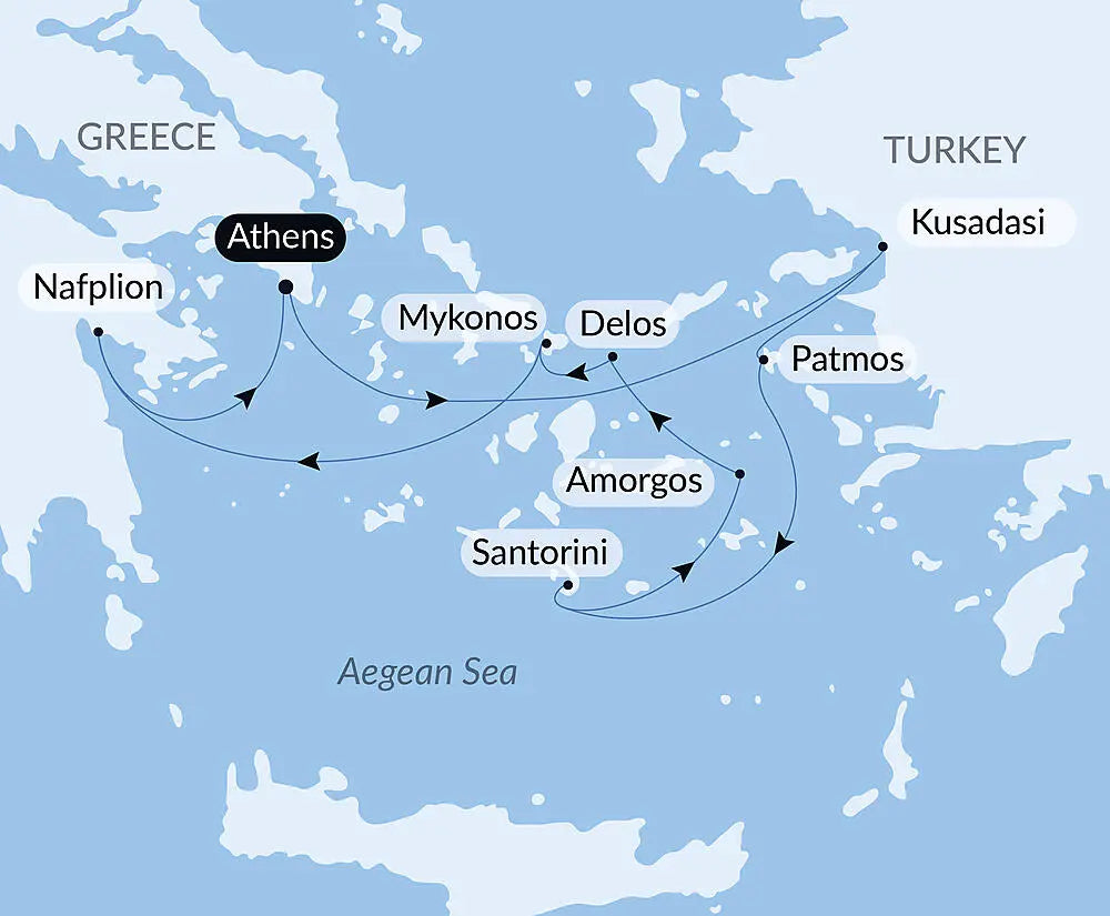 アテネ発着｜南エーゲ海 ギリシャの島々クルーズ 8日間