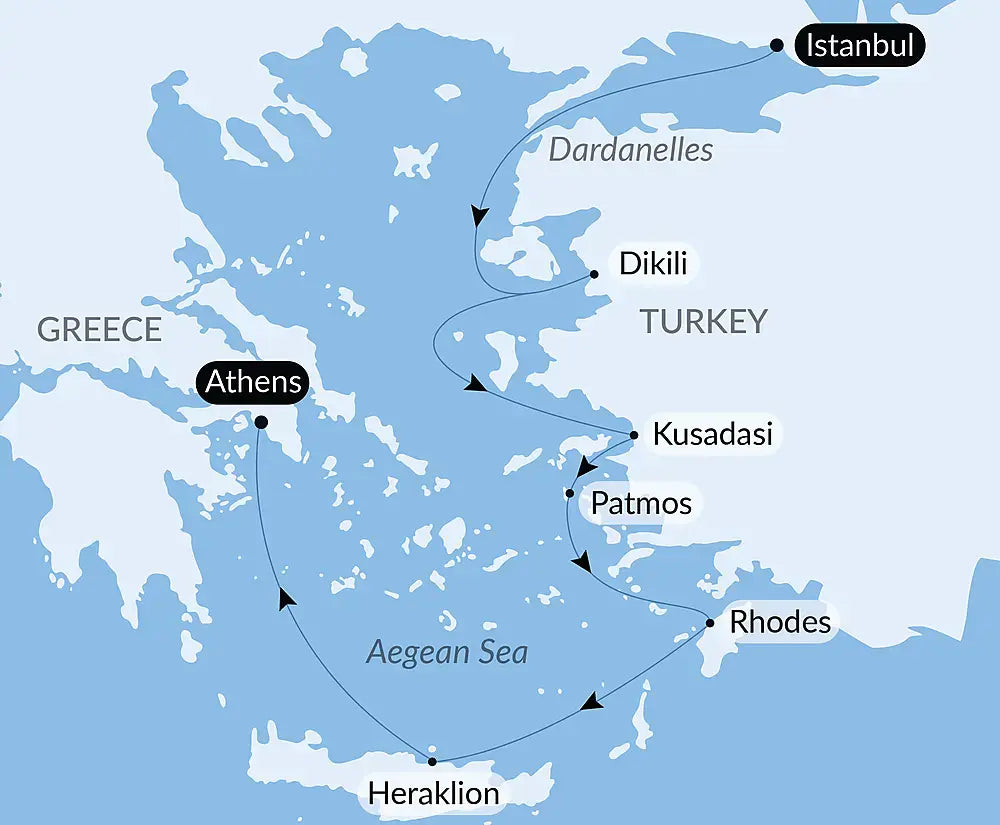 イスタンブール発/アテネ着｜エーゲ海 トルコ、ギリシャクルーズ 8日間