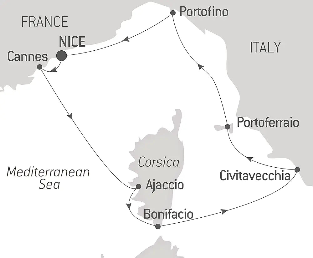 フランス・イタリアのリビエラとコルシカ島  9日間