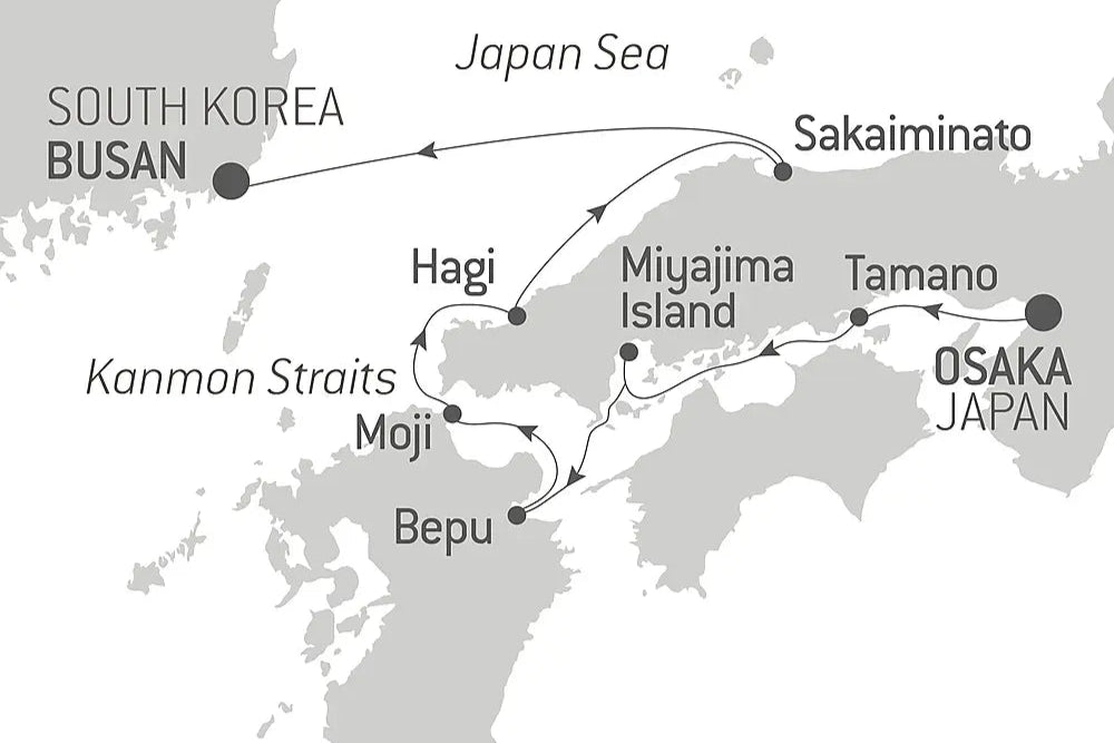大阪発・釜山着　瀬戸内海と西日本	9日間