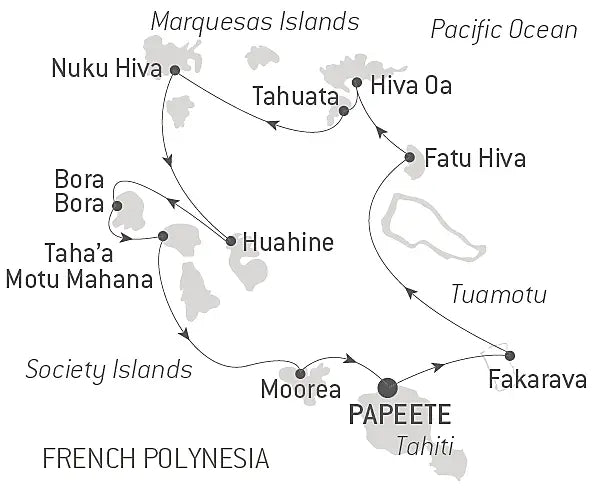ポールゴーギャン　タヒチ周遊　マルケサス諸島・ツモアツ諸島・ソシエテ諸島 15日間[2026年]