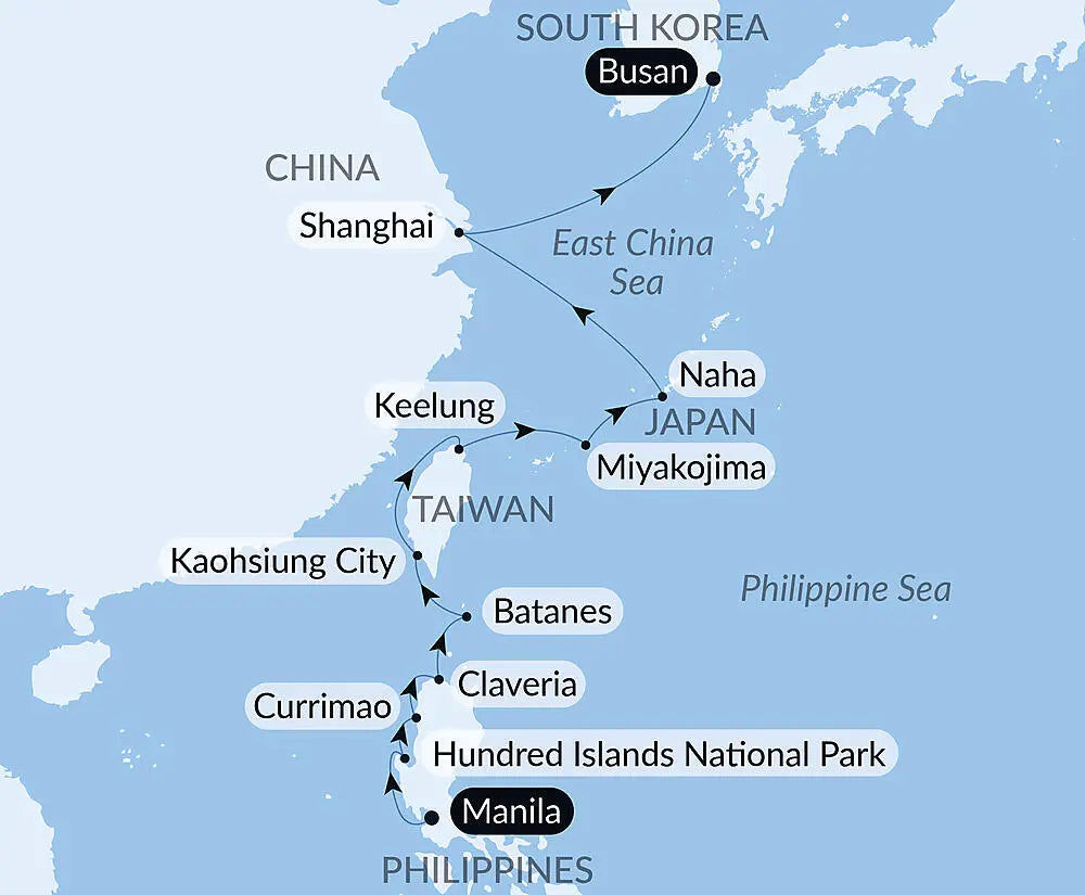 マニラ発/釜山着｜東アジアクルーズ 14日間