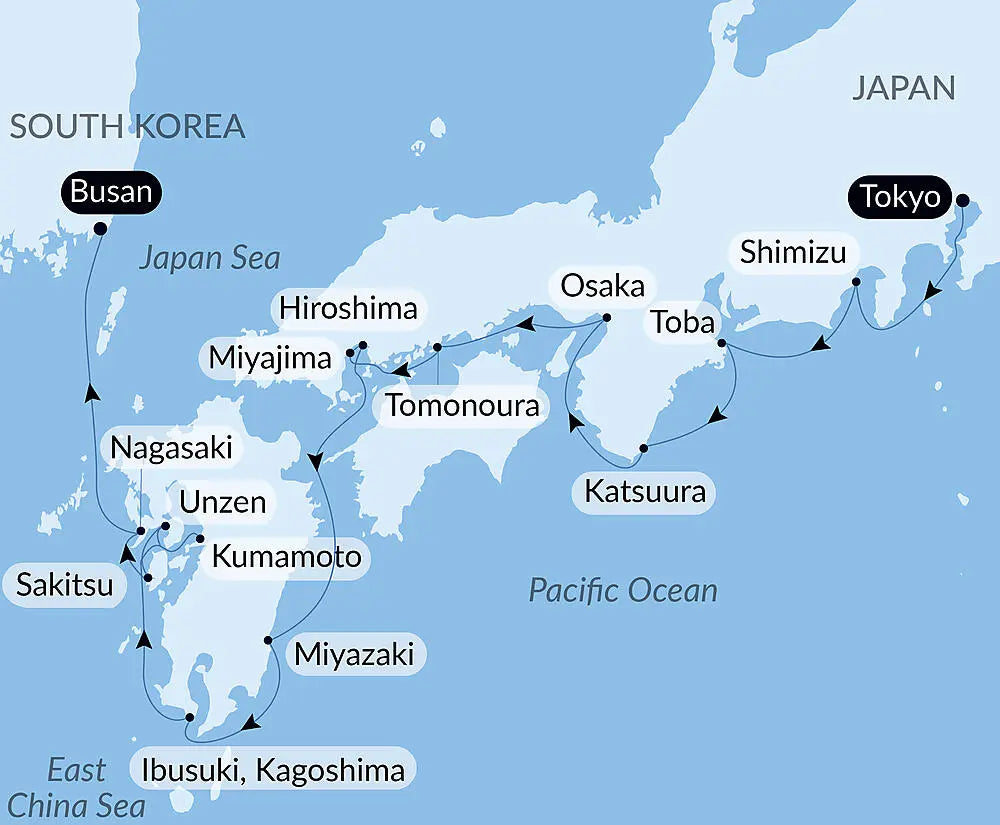 東京発/釜山着｜瀬戸内海、九州クルーズ  13日間